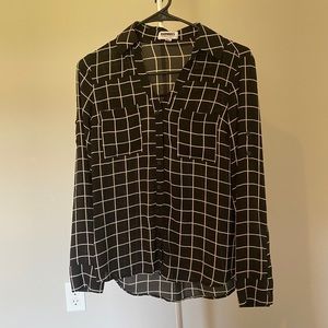 portofino standard fit blouse in black with white